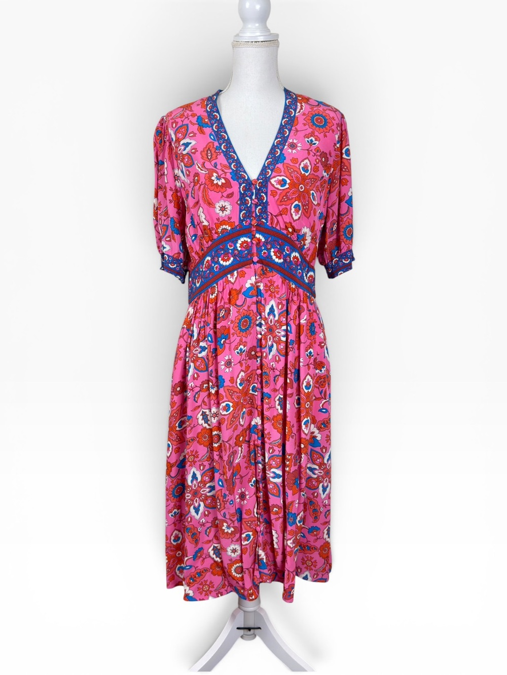 Boden Pink Elsa Midi Tea Dress - Picture 4 of 12